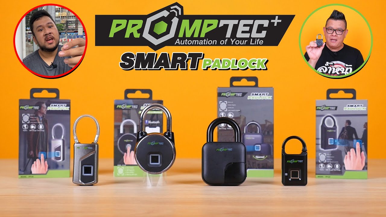 ตัว สแกน ลาย นิ้ว มือ  2022 New  PROMPTEC+ Smart Padlock กุญแจล็อคดิจิตอล ปลดล็อคด้วยลายนิ้วมือ