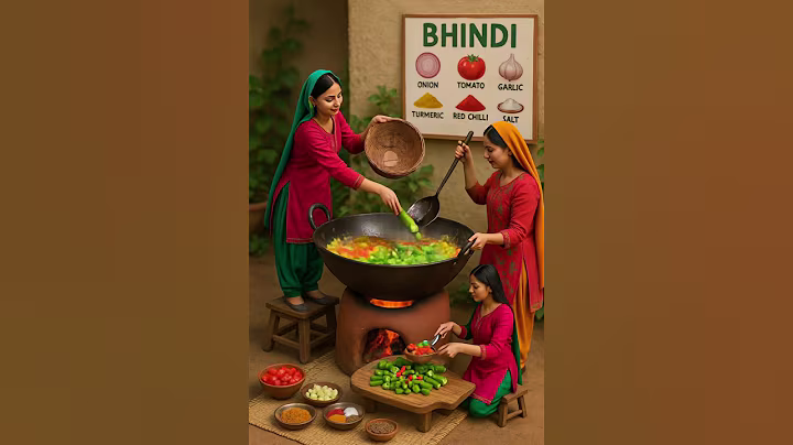 “Giant Bhindi, Desi Style! 🍲💚 Cooking for the Whole Family!” #ai #food #shortsfeed