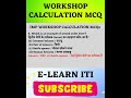 Workshop Calculation & Science MCQs | BHEL Artisan 2025 | ITI MCQ Series | #bhel | #iti | #shorts