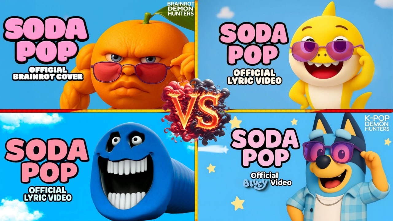 MADINDINDINDUN 🆚HUNGRY SNAKE 🆚baby shark🆚bluey  vsSODA POP MEGA BATTLE 🎵 Who Is Best#4