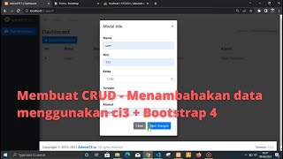 03 - Tutorial CRUD - Menambahkan Data menggunakan Codeigniter 3, PHP + Bootstrap 4.