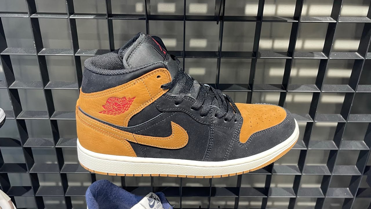 Air Jordan 1 Mid (Black/ Varsity Red/ Sail/ Flax) - Style Code