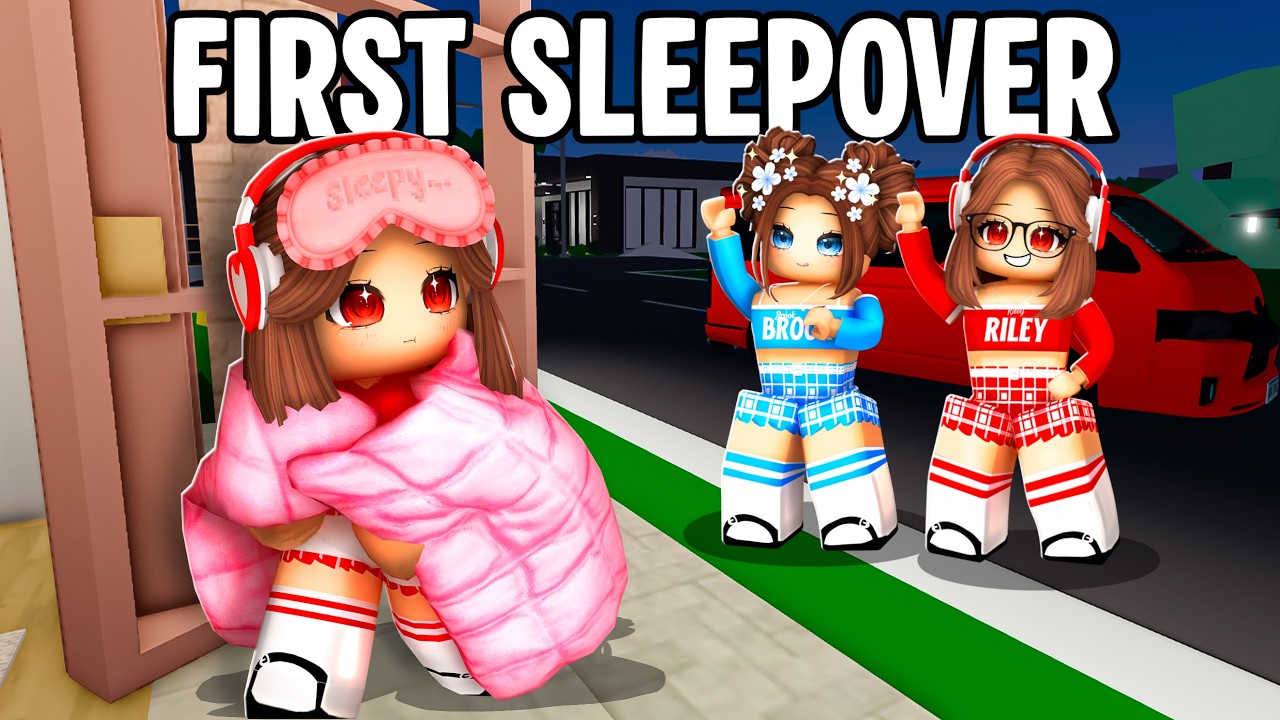 Baby Riley's FIRST SLEEPOVER..(Brookhaven)