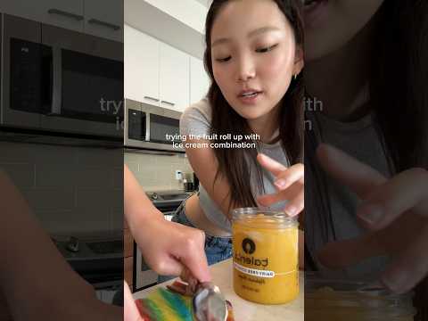 미국 틱톡에서 유행하는 프룻롤업 젤리 + 아이스크림 꿀조합🪄 / Trying fruit roll <strong>up</strong> + <strong>ice</strong> cream🍧