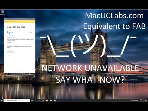 Skype for Business - Network Unavailable