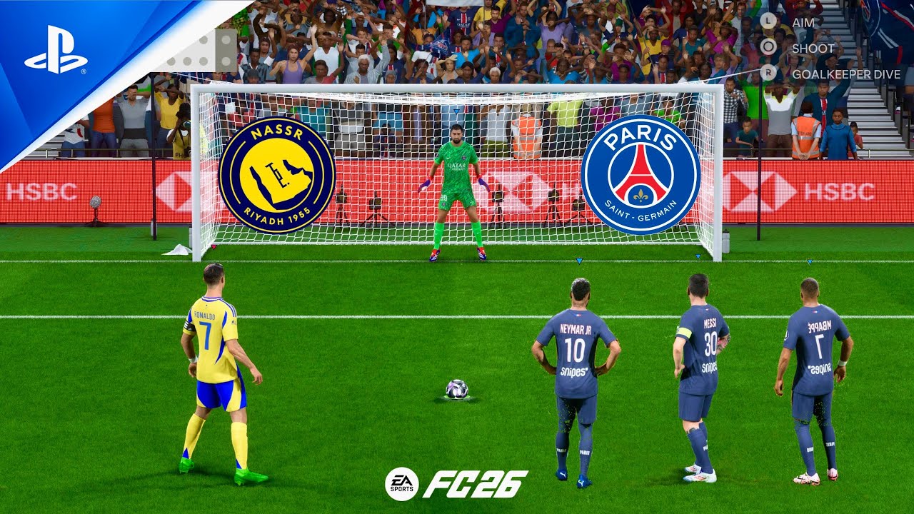 FC 26 | Al Nassr vs PSG | Ronaldo vs Messi Neymar Mbappe | Penalty Shootout - PS5
