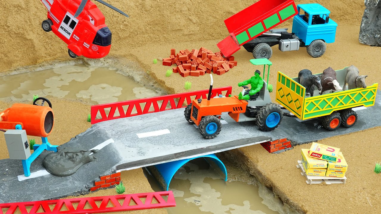 Plane Crash Causes Bridge to Collapse | Rebuilding Bridges Using Smart Machines and Trucks