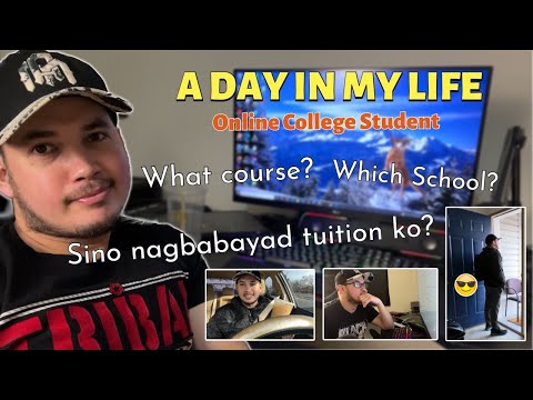 DAY IN MY LIFE AS AN ONLINE COLLEGE STUDENT DITO SA AMERIKA || SINO NAGBABAYAD NG TUITION KO?