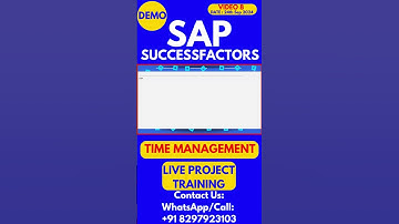 SAP Successfactors Time Management Training 8 24th Sep 2024 #sapsuccessfactorstraining #saptrainings