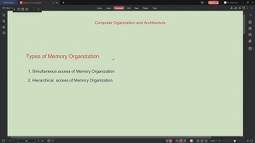 Types of Memory Organization, Simultaneous access and Hierarchical access, Average Access time
