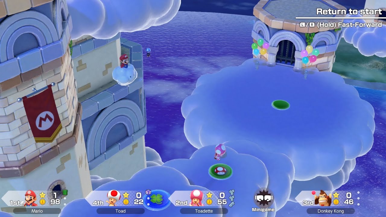 Super Mario Party Jamboree #146 Mario's Rainbow Castle Mario vs Toad vs Toadette vs Donkey Kong