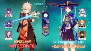 Kazuha National and Scaramouche HyperCarry | Genshin Impact | Spiral Abyss v4.5