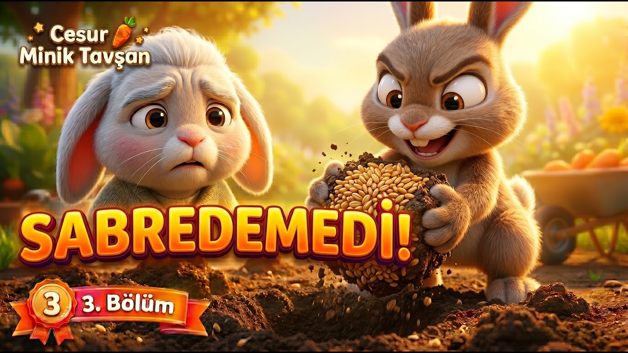 🐰 Hızlı Tavşan Sabretmeyi Öğreniyor | Cesur Minik Tavşan 3. Bölüm #eğiticimasal  #okulöncesi