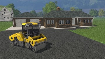 Farming Simulator 15 Lawn Care Construction Ep #2 Rolling The Driveway