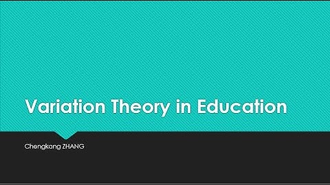 Variation theory in Education