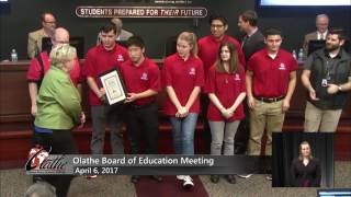 April 2017 Olathe Public Schools Board of Education Meeting