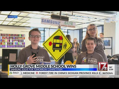 Holly Grove Middle School students win national competition for bus safety app