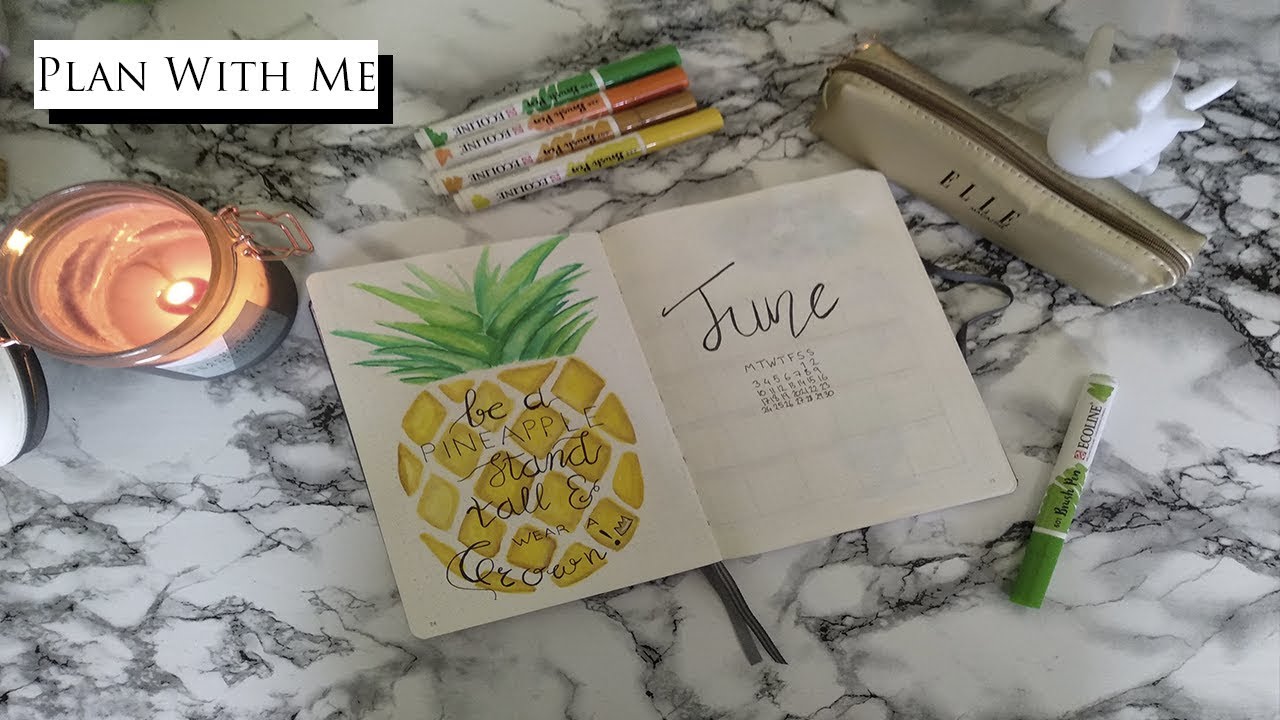 Bullet Journal 2019 Setup Junio Piña Colada lastikli çarşaf