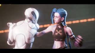 3D Animated Fight Scene | Jinx (League of Legends) vs Humanoid Robot Blender Cinematic