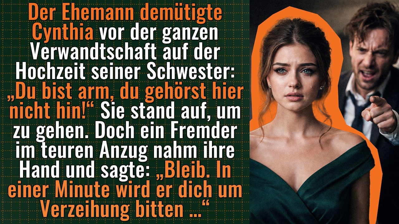 Der Mann demütigte seine Frau vor der Familie. Ein Fremder nahm ihre Hand und sagte etwas.