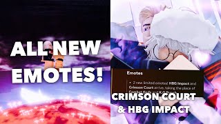 HBG Impact & Crimson Court LIMITED TIME EMOTES Showcase | Heroes Battlegrounds