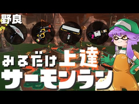 【野良】見るだけ上達サモラン！96傘ガエンカーボンアラマキ砦🐋カンスト297回【スプラトゥーン3/サーモンランNW】