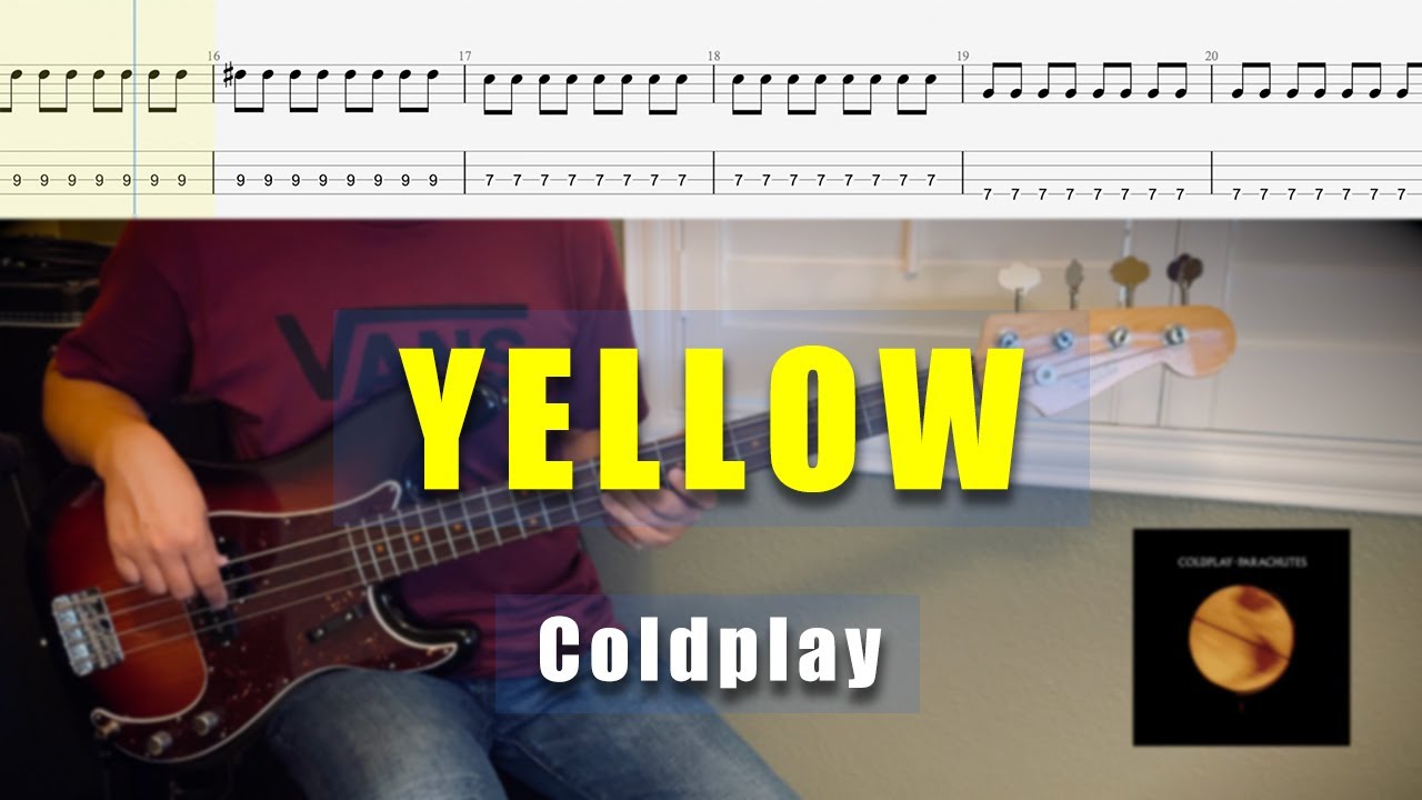 Coldplay "Yellow" (Bass Cover + TABS. Easy Bass Line) YouTube