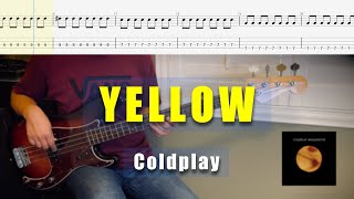 Coldplay - Yellow Bass Cover Tabs Easy Bass Line