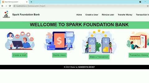 Task-1 Basic Banking System website |  The Sparks Foundation web Development Internship #GRIPJULY21