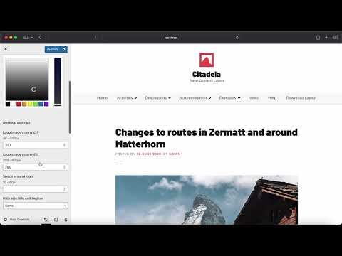 How to customize layout, colour & fonts in Citadela WordPress theme