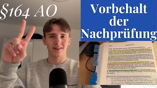 Vorbehalt Der Nachrprüfung 164 Ao Abgabenordnung