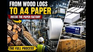 How Paper Is Made: Wood Logs to A4 Paper | Full Factory Process