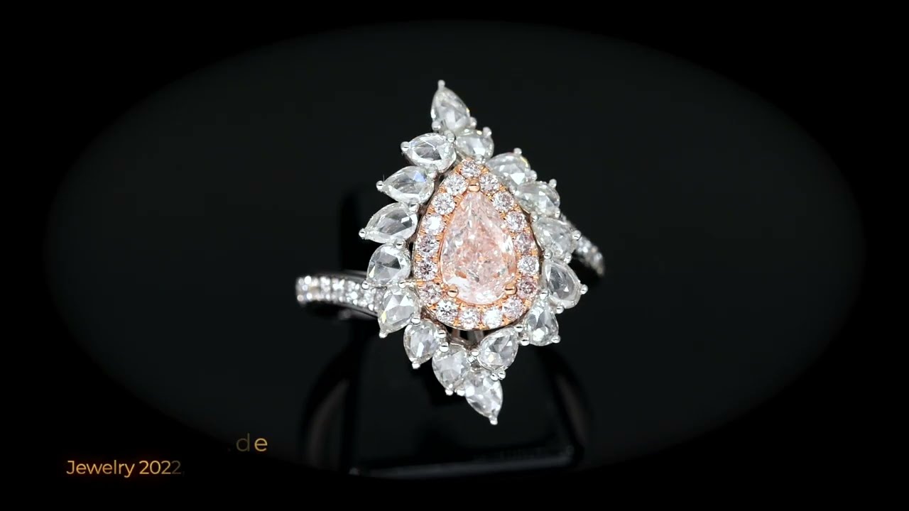 Cortrie auction A222 Lot 5238: ring with rare light pink diamonds of ca. 0,81ct, incl. GIA report