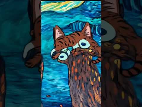 переделка своих картин в #нейросеть дело забавное #ai #art #cute #cat