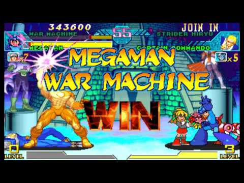 Marvel vs Capcom 1 ( Arcade ) - Gold War Machine / Megaman Playthrough ( Apr 3, 2017 )