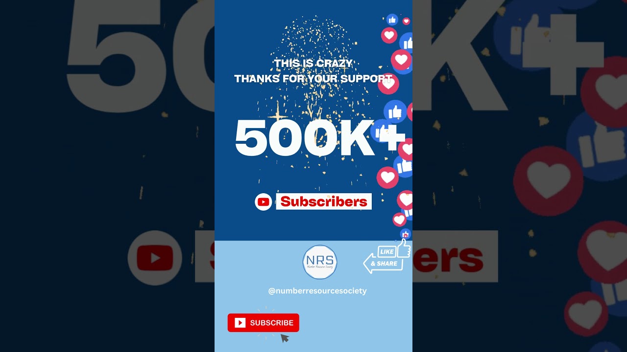 THANK YOU to our 500k+ Subscribers ....