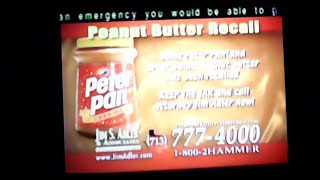 (RARE FOOTAGE) 2007 Peanut butter recall commercial on air