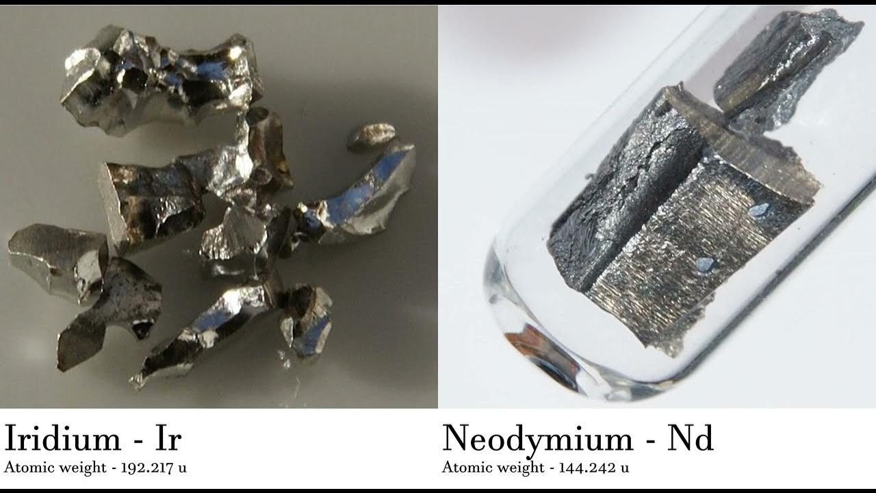 Iridium Ir vs Neodymium Nd Comparing Element attributes Atoms YouTube
