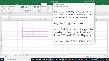 Change border color of active cell in Excel