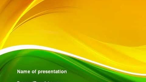 Yellow Green Wave PowerPoint Template by PoweredTemplate.com