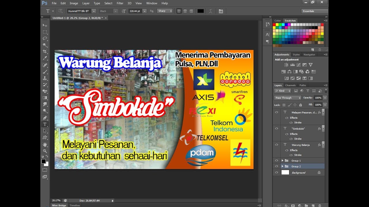  Tutorial  membuat desain  banner  warung sembako YouTube