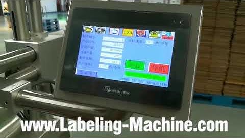 Automatic carton box top flat surface high accuracy labeling machine fast speed video