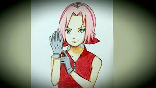 تعليم رسم ساكورا من انمي ناروتو /خطوة بخطوة - How to draw Sakura from Naruto (Step-by-step)