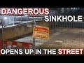 DANGEROUS SINKHOLE OPENS UP IN THE STREET - So let's go inside lol