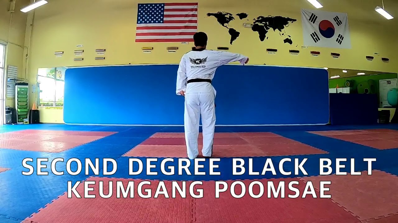 WORLD CHAMPION CENTER SECOND DEGREE BLACK BELT POOMSAE KEUMGANG YouTube