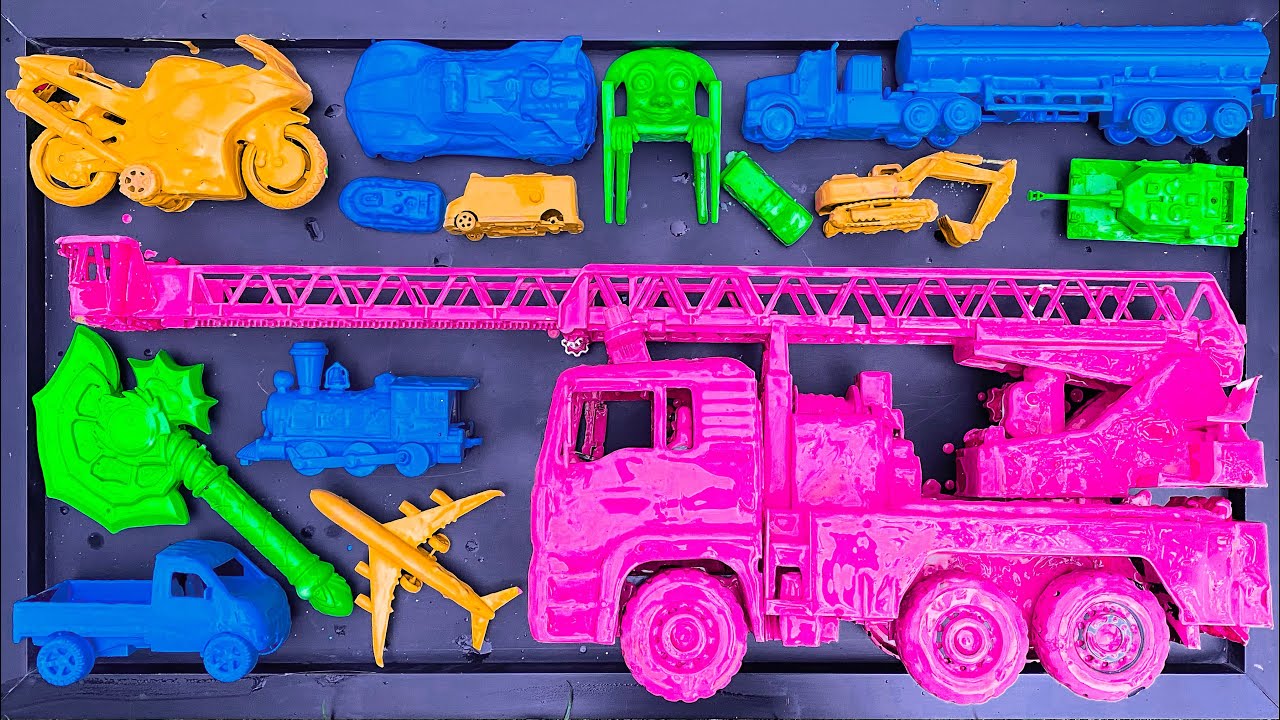 Membersihkan mobil mobilan, Mobil balap, truk tangki, truk pasir, mobil pemadam, motor balap