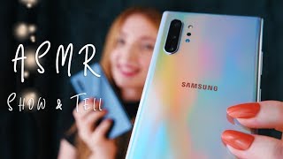 Samsung Galaxy Note 10+ ASMR Show \& Tell – whisper, tapping on glas, brushing