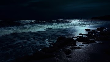 Powerful Night Waves for Sleeping | Ocean Sounds With Dark Screen for 24 Hours