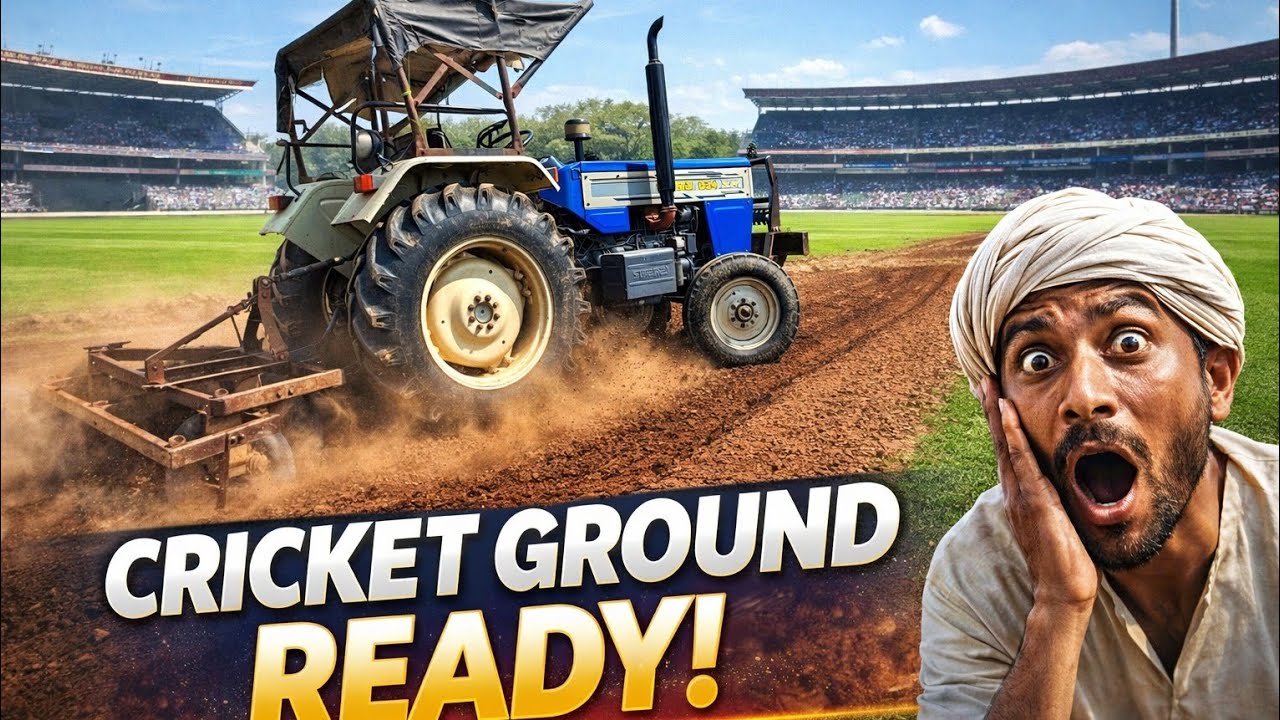 बच्चो🥰 के लिए टैक्टर🚜 से CRICKET🏏 Pitch बना दिया  🥹
