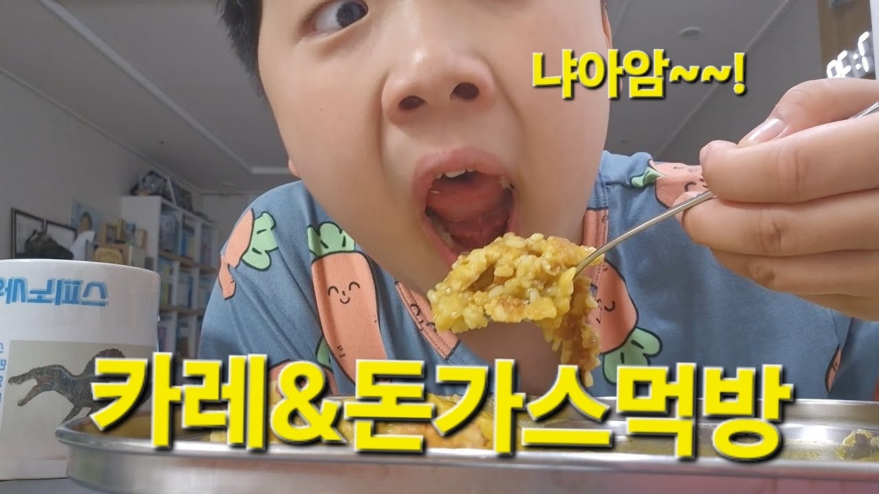 카레와돈가스먹방!!